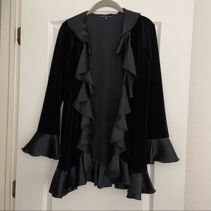 Velvety Velour Boho Goth Prince Ruffle Duster